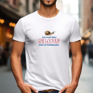 Daj malo bolj slow..., moška bela majica