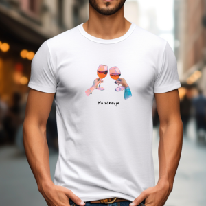 Na zdravje kozarca, moška bela majica