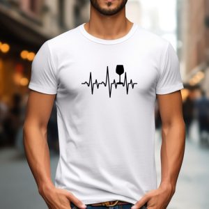 Vinski utrip, moška bela majica