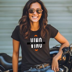 VINO na zdravje, ženska črna majica