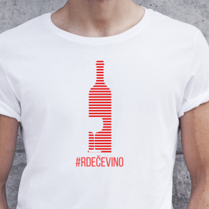 rdečevino, moška bela majica
