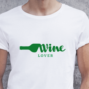 Wine lover zelen, moška bela majica