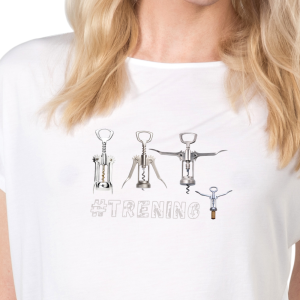 Odpirači #trening, ženska bela majica