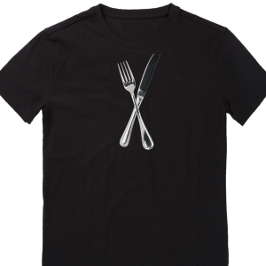 Nož in vilice, ženska črna majica