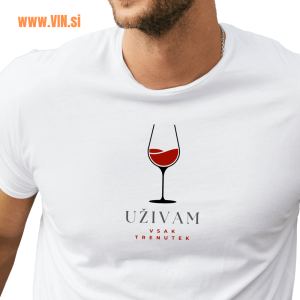 Uživam vsak trenutek, moška bela majica