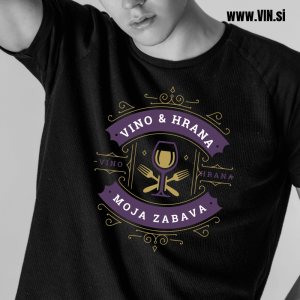 Vino & hrana - moja zabava, moška črna majica