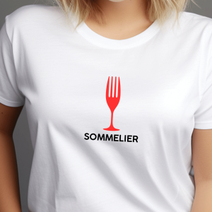 Sommelier, ženska bela majica