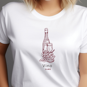 Vino zame, ženska bela majica