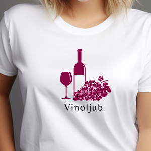 Vinoljub, ženska bela majica