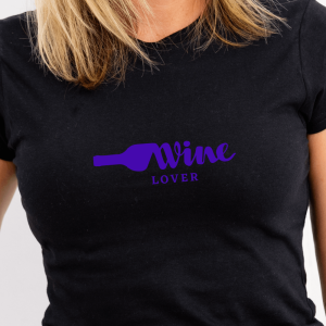 Wine lover, ženska črna majica