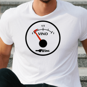 Števec za vino, moška bela majica