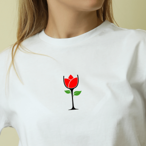 Kozarec rožica, ženska bela majica