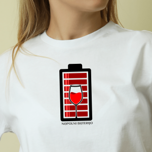 Vinska baterija, ženska bela majica