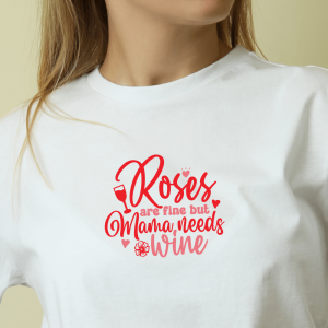 Mama needs wine, ženska bela majica