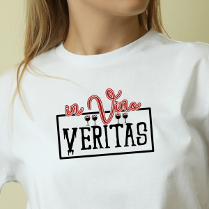 In vino veritas, ženska bela majica